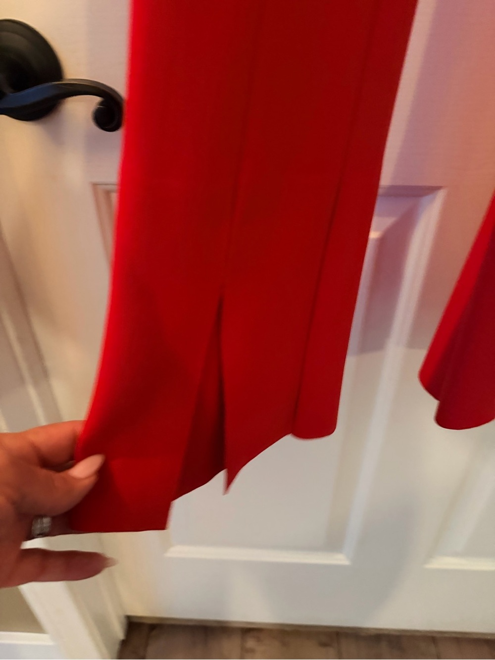 Norma Kamali Women's High-Waist Red Spat Pants - Picture 3 of 5